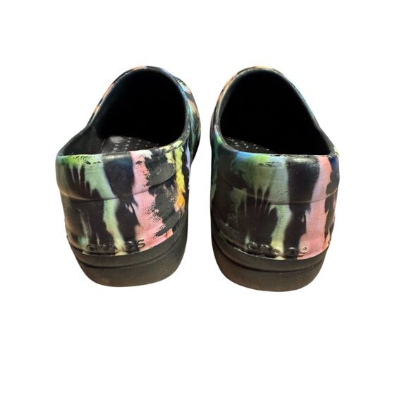 Crocs Womens W8 Black Tie-Dye Slip-On Clogs - Picture 5 of 10